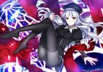  caren_hortensia fate/hollow_ataraxia fate/stay_night fate_(series) hat highres layered_sleeves long_hair pantyhose shroud_of_magdalene silver_hair solo white_hair ycco_(estrella) yellow_eyes 