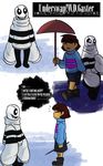  animated_skeleton bone clothed clothing english_text gaster human male mammal protagonist_(undertale) raining shirt skeleton text thescarred_(artist) umbrella undead underswap undertale video_games 