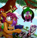  apple_bloom_(mlp) babs_seed_(mlp) blush clothing confusion friendship_is_magic frist44 my_little_pony panties scootaloo_(mlp) spike_(mlp) sweetie_belle_(mlp) tireswing underwear watergun 