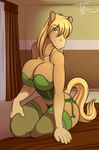  2016 anthro big_breasts breasts cleavage clothed clothing equine female freckles_(artist) horse mammal smile solo underwear 