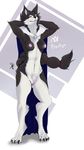  2016 armello breasts canine cloak clothing digitigrade female fuzzzytail mammal nipples nude pose pubes pussy river_(armello) solo tongue tongue_out wolf yellow_eyes 