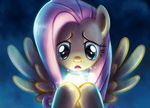  2015 animated black_background blue_eyes equine equum_amici feathered_wings feathers female feral fluttershy_(mlp) friendship_is_magic fur hair horse light262 mammal mist my_little_pony pegasus pink_hair simple_background solo wings yellow_feathers yellow_fur 
