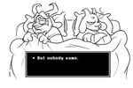  angry asgore_dreemurr bed bound embarrassed female male ribbons text toriel undertale unknown_artist video_games 