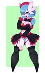  2016 alternate_color amber_eyes anthro armwear big_breasts bow_tie breasts clothed clothing dickgirl edit gardevoir garter_straps green_hair hair hi_res humanoid intersex legwear looking_at_viewer maid_uniform mammal nintendo open_mouth penis pok&eacute;mon shiny_pok&eacute;mon simple_background smile solo stockings teeth tongue tongue_out twisted-brit uniform video_games waru-geli 