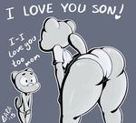  age_difference anthro butt cat clothed clothing english_text feline female garabatoz gumball_watterson male mammal mature_female mother nicole_watterson panties parent skirt son text the_amazing_world_of_gumball thick_thighs underwear wide_hips younger_male 