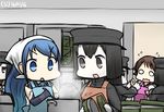  :d :o akitsu_maru_(kantai_collection) apron bangs black_hair black_hat blue_eyes blue_hair brown_hair clone commentary cooking dated elbow_gloves flying_sweatdrops gloves hamu_koutarou hat head_scarf hiei_(kantai_collection) kantai_collection ladle long_hair military military_uniform multiple_girls multiple_persona o_o open_mouth pale_skin peaked_cap pot samidare_(kantai_collection) school_uniform serafuku shirt sleeveless sleeveless_shirt smile steam swept_bangs uniform very_long_hair white_gloves wide_oval_eyes 