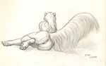  anus female mammal monochrome nude pussy scale_(artist) sketch skunk solo 