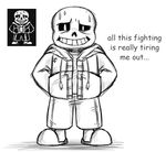  animated_skeleton bone clothing english_text hoodie male monochrome monster sans_(undertale) skeleton slippers smile sweat text toono_(artist) undead undertale video_games 