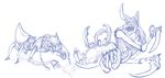  antennae arthropod cum cum_eating cum_on_face cum_pool custapple duo erection eyeless horn insect line_art male male/male monochrome multi_limb multiple_legs nyx_assassin penis simple_background sketch skitskurr_the_weaver white_background 