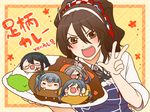  :d ahoge alternate_hairstyle asashimo_(kantai_collection) ashigara_(kantai_collection) black_hair blush brown_eyes brown_hair chibi closed_eyes curry fangs food glasses grey_hair hair_ornament hair_over_one_eye hair_ribbon hairband kantai_collection kasumi_(kantai_collection) katsu_(food) kiyoshimo_(kantai_collection) long_hair long_sleeves looking_at_viewer low_twintails multiple_girls ooyodo_(kantai_collection) open_mouth partially_translated plate ponytail radio_antenna remodel_(kantai_collection) ribbon rice side_ponytail silver_hair sleeves_folded_up smile teeth translation_request twintails v very_long_hair wavy_hair yumaru_(marumarumaru) 