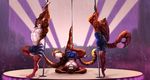  bulge dancing disney feline flower male mammal mickey_the_retriever navel nipples plant pole pole_dancing rose stripper_tiger_(zootopia) tiger zootopia 