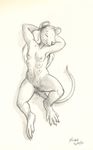  2016 arms_above_head breasts female lying mammal multi_breast nude on_back pussy rat rodent scale sketch solo 