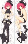  ariaria_(netsuki) barefoot bed_sheet belt black_gloves black_legwear black_panties breasts cabbie_hat gloves hat highres long_legs looking_at_viewer lying midriff miniskirt miruto_netsuki multiple_views navel on_back on_side original panties pink_eyes pink_hair sheet_grab short_hair sideboob skirt skirt_removed small_breasts tank_top thighhighs thighhighs_removed topless underwear underwear_only zettai_ryouiki 
