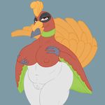  anthro anthrofied areola avian beak belly big_breasts bird breast_fondling breasts claws condom erect_nipples feathered_wings feathers female fondling gold_feathers green_feathers grope half-closed_eyes hand_on_breast hi_res ho-oh legendary_pok&eacute;mon looking_at_viewer multicolored_feathers nintendo nipples nude phoenix pok&eacute;mon posexe presenting pussy red_eyes red_feathers seducing simple_background slightly_chubby smile solo squeezing video_games white_feathers wide_hips wings 