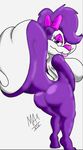  anthro big_breasts breasts butt female fifi_la_fume hair hair_over_eyes looking_back mammal maxtlat nude purple_eyes purple_hair skunk solo tiny_toon_adventures warner_brothers 