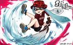  artist_name calligraphy_brush copyright_name dated fang grey_eyes hat highres ink inkling kuroyagi-san looking_at_viewer octobrush_(splatoon) paintbrush simple_background solo splatoon_(series) splatoon_1 tentacle_hair white_background 