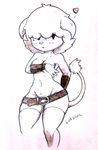  &lt;3 anthro belt blush caprine clothing convenient_censorship hair hiding_breasts horn jamie leggings legwear mammal navel standing the_amazing_world_of_gumball ultama_lokshar 