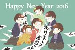  6+boys animal_ears brothers english haori happy_new_year japanese_clothes male_focus matsuno_choromatsu matsuno_ichimatsu matsuno_juushimatsu matsuno_karamatsu matsuno_osomatsu matsuno_todomatsu messy_hair monkey_ears multiple_boys new_year osomatsu-kun osomatsu-san sextuplets siblings smile yuu_(723825) 