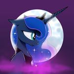  2014 abstract_background blue_eyes blue_fur blue_hair crown darkflame75 equine female feral friendship_is_magic fur hair horn jewelry mammal moon my_little_pony necklace portrait princess_luna_(mlp) smile solo winged_unicorn wings 