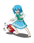  :d =_= bad_id bad_pixiv_id barefoot basketball blue_hair bow disembodied_head dribbling hair_bow heterochromia highres juliet_sleeves katsumi5o large_bow long_sleeves multiple_girls open_mouth puffy_sleeves rectangular_mouth red_eyes sekibanki short_hair skirt smile square_mouth tatara_kogasa touhou tunic unamused v-shaped_eyebrows 