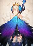  armor armored_dress gwendolyn hair_ornament highres junwool multicolored multicolored_wings odin_sphere polearm purple_eyes short_hair solo spear thighhighs weapon white_hair wings 