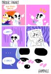  ... animal_crossing blush canine clothing comic cute dialogue dog drawing hat k.k._slider male mammal muscular nintendo parappa parappa_the_rapper running sweat sweatdrop tears unknown_artist video_games 