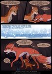  abby canine cave comic cub english_text female feral fox fur green_eyes group hair hi_res keki lyssa male mammal outside rick_(rukifox) rukifox snow speech_bubble tears text young zuri 