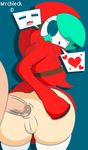  &lt;3 anal anal_penetration butt clothed clothing duo female hair hair_over_eye humanoid legwear male male/female mario_bros mask mrcbleck nintendo open_mouth penetration penis pussy sex shygirl stockings tongue video_games 