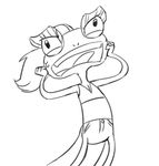  angry anthro chameleon clothing dreamworks female lizard lizzie monochrome open_mouth reptile scalie simple_background solo standing teeth tongue unknown_artist white_background 