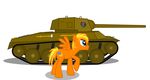  blue_eyes cutie_mark equine fan_character hair horse mammal my_little_pony orang_fruit orange_hair pony side_view simple_background solo tank vehicle wan1357 wings world_of_tanks 
