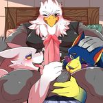  animal_crossing apollo_(animal_crossing) avian bird canine eagle fang_(animal_crossing) group group_sex male male/male mammal mayar nintendo oral penis sex threesome tongue video_games wolf wolfgang_(animal_crossing) 