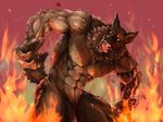  abs anthro biceps canine fur ko-shu male mammal muscular nipples pecs solo were werewolf wolf yellow_eyes 