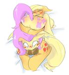  2016 applejack_(mlp) balls blonde_hair blush cutie_mark dickgirl dickgirl/female duo earth_pony equine female feral fluttershy_(mlp) friendship_is_magic hair hooves horse intersex intersex/female long_hair lying mammal manfartwish my_little_pony on_back on_top oral pegasus pink_hair pony sex wings 