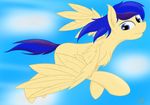  blue_eyes cloud equine fan_character feathers flying hair horse looking_at_viewer mammal mr112nick multicolored_hair my_little_pony pony wings 