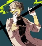  cigarette dr_franken_stein glasses green_eyes ha.skr_(hasukara) labcoat looking_at_viewer male_focus solo soul_eater stitches 