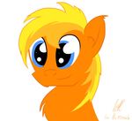  blue_eyes equine fan_character hair horse inner_ear_fluff mammal my_little_pony orang_fruit orange_hair pony signature simple_background smile solo wan1357 