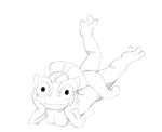  anthro breasts chameleon cleavage clothed clothing dreamworks female lizard lizzie lying monochrome on_front reptile scalie simple_background solo tongue unknown_artist white_background 