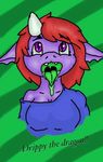  clothed clothing dragon dragonfemale drawing drippy drippydragon drooling female femaledragon femaledragons femalegamer gamer gamergirl horn midget openmouth saliva tongue 