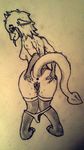  anus breasts clothing dragon dragonfemale drawing drippy drippydragon drooling female femaledragon femaledragons horn midget panties pussy saliva standing thong tongue underwear wet 