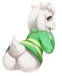  &lt;3 &lt;3_eyes alpha_channel anus asriel_dreemurr bent_over big_ears blush bottomless butt caprine cub edit female fur goat grey_eyes horn looking_back mammal pussy raised_tail remonpies simple_background solo tongue transparent_background undertale video_games young 