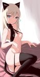 animal_ears bad_id bad_pixiv_id black_legwear blonde_hair breasts cat_ears cat_tail eyebrows_visible_through_hair heinrike_prinzessin_zu_sayn-wittgenstein long_hair noble_witches panties panty_pull sakuraidai small_breasts solo tail thighhighs underwear world_witches_series 