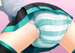  artist_request ass derivative_work diaper from_below hatsune_miku lower_body panties pleated_skirt skirt solo source_request striped striped_panties underwear upskirt vocaloid 