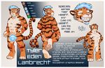  2016 anthro blue_hair butt censored facial_hair feline goatee green_eyes hair male mammal model_sheet nude pawpads paws pink_pawpads portrait rick_griffin smile smirk tiger 