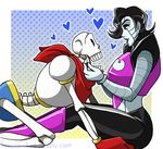  &lt;3 2016 animated_skeleton black_lipstick bone duo hasana-chan lipstick machine male mettaton papyrus robot skeleton undead undertale video_games 