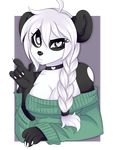  &lt;3 &lt;3_eyes alpha_channel anthro bear clothed clothing female hair kammymau looking_at_viewer mammal panda simple_background solo transparent_background white_hair 