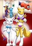  bbmbbf big_breasts bikini breasts camel_toe canine cat clothed clothing comic digihentai digimon dragon feline female fox gatomon gloves imp impmon male mammal mohawk one_eye_closed palcomix palcomix_vip renamon ring scarf skimpy swimsuit text veemon 