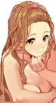  aihara_miu bad_id bad_pixiv_id brown_hair hair_ornament long_hair nude rr_(suisse200) smile solo tokyo_7th_sisters yellow_eyes 