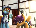  2015 amber_eyes blue_fur clothing door dumbbell equine feathers female feral friendship_is_magic fur green_fur group gym hair hat horn inside lyra_heartstrings_(mlp) mammal multicolored_hair multicolored_tail my_little_pony nemo2d orange_feathers pegasus punching_bag purple_eyes purple_hair rainbow_dash_(mlp) rainbow_hair rainbow_tail scootaloo_(mlp) two_tone_hair unicorn weights whistle wings 