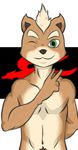  anthro canid canine casual_nudity fox fox_mccloud fur green_eyes looking_at_viewer male mammal multicolored_body multicolored_fur navel nintendo nude one_eye_closed orange_body orange_fur pubes smile solo star_fox suggestive tan_body tan_fur two_tone_body two_tone_fur wink 