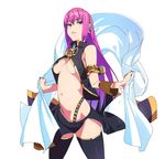  bad_id bad_pixiv_id black_legwear blue_eyes blue_nails breasts cleavage domo1220 headphones highres long_hair looking_at_viewer medium_breasts megurine_luka nail_polish navel parted_lips pink_hair simple_background skirt solo thighhighs underboob vocaloid white_background 